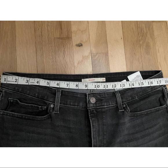 LEVI’S 711 Skinny Ankle Black -Washed Floral Embroidery Raw Hem Jeans - Picture 12 of 15